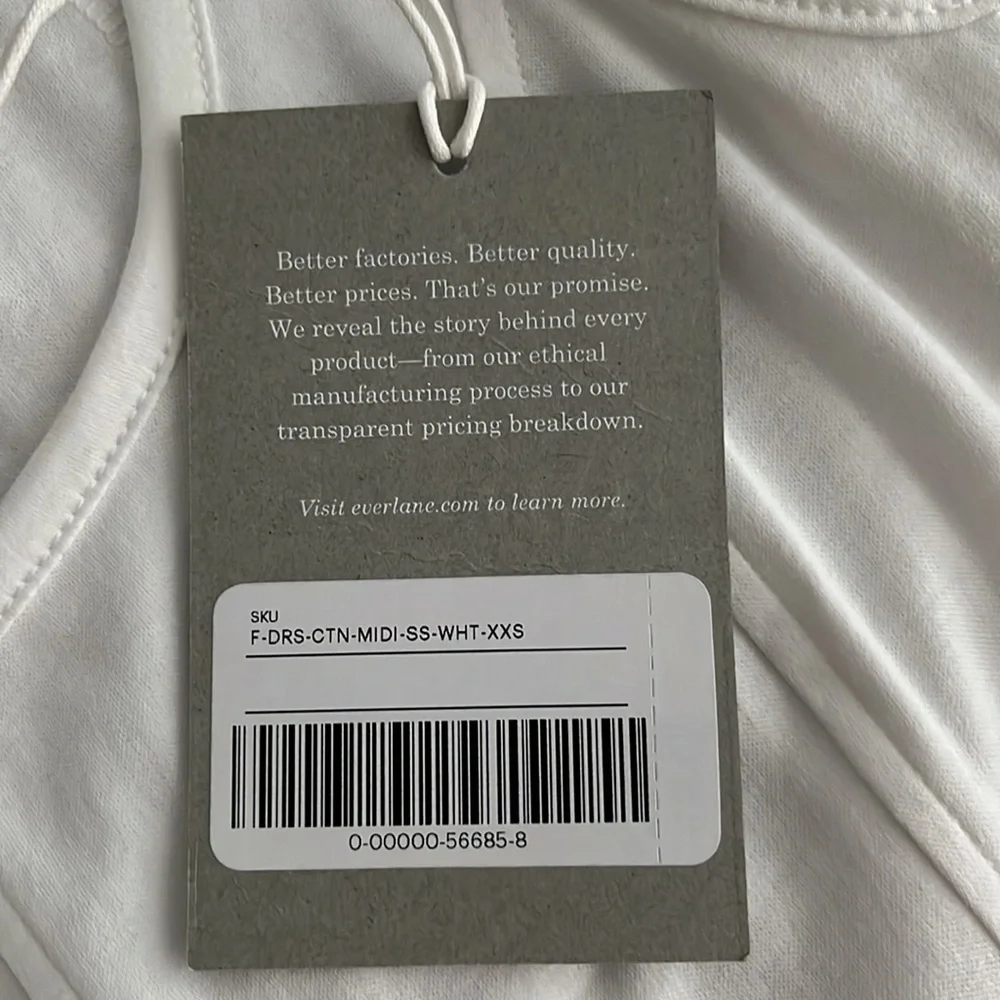 EVERLANE white Luxe Cotton Seamed
Tank Pullover Midi Dress size XXS NWT - Picture 11 of 11